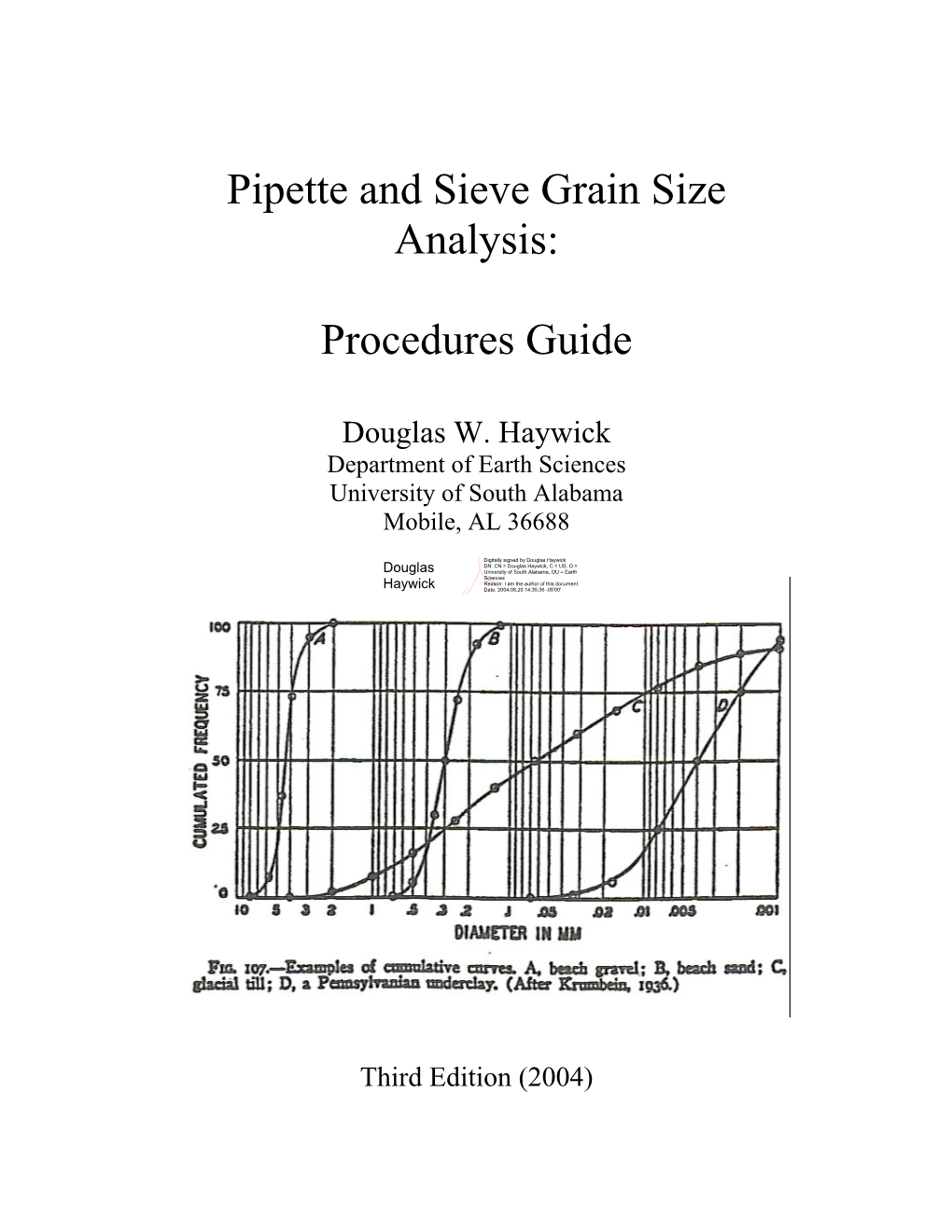 Pipette and Sieve Grain Size Analysis: Procedures Guide