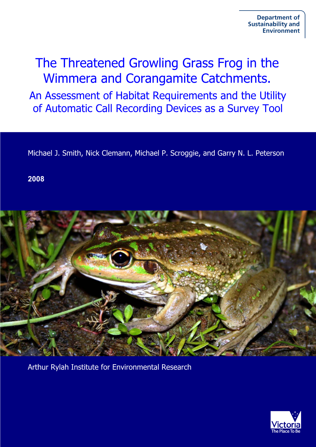 The Threatened Growling Grass Frog in the Wimmera and Corangamite Catchments