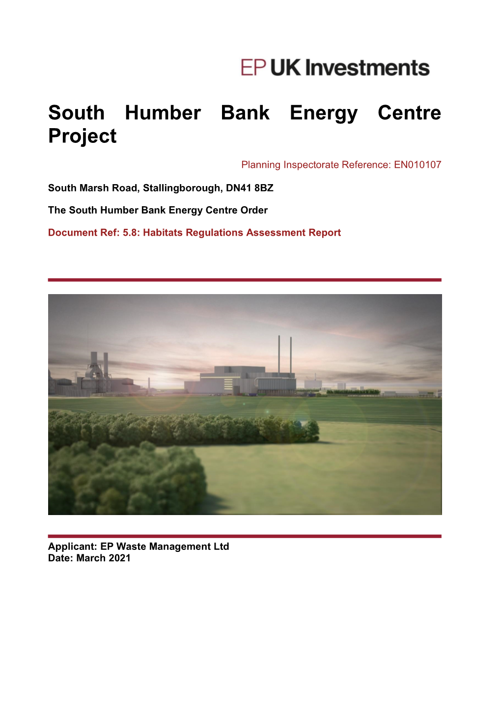 South Humber Bank Energy Centre Project