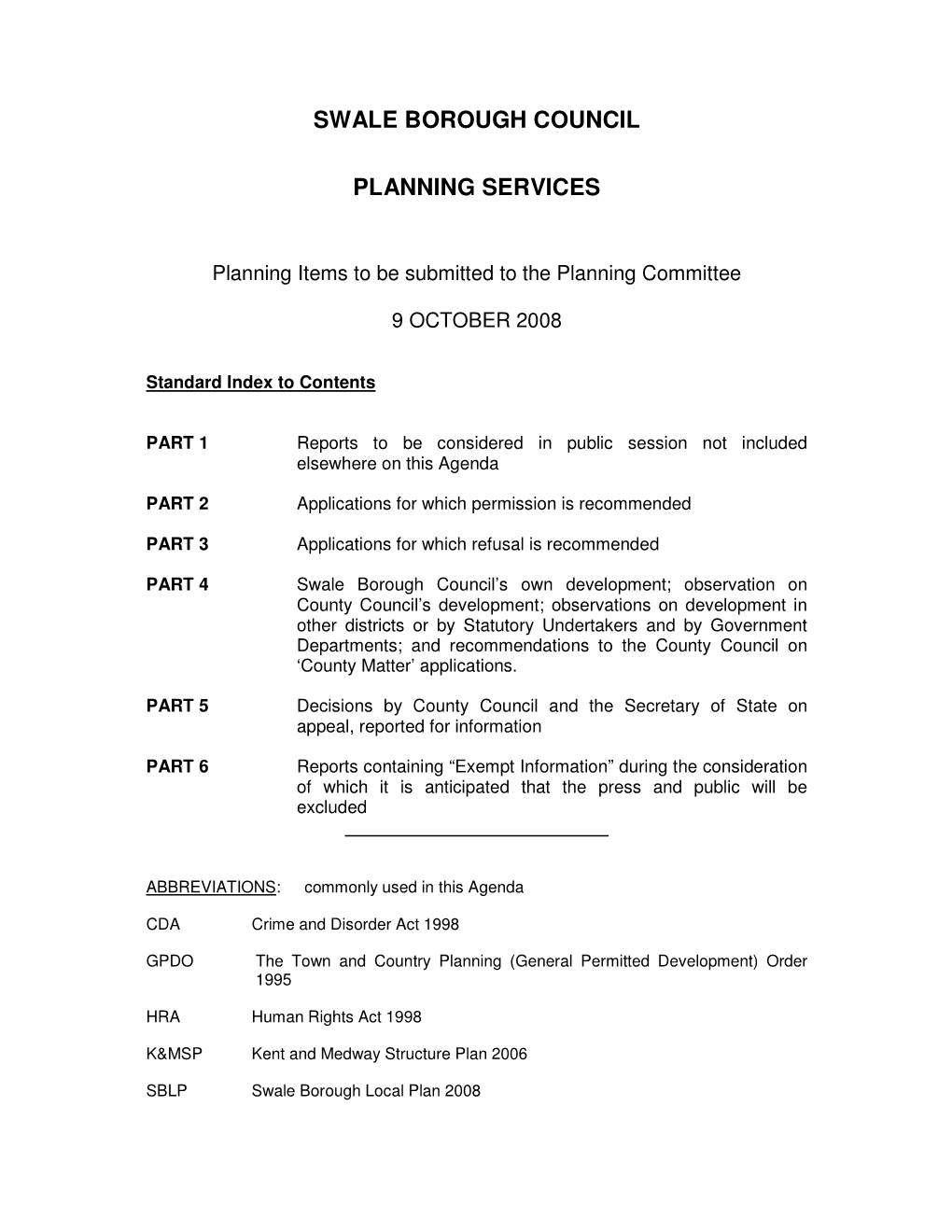 Swale Borough Council Planning Services