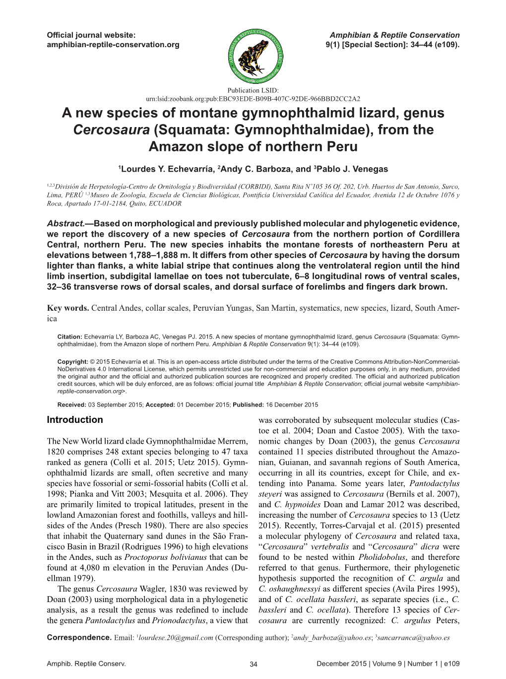 Squamata: Gymnophthalmidae), from the Amazon Slope of Northern Peru