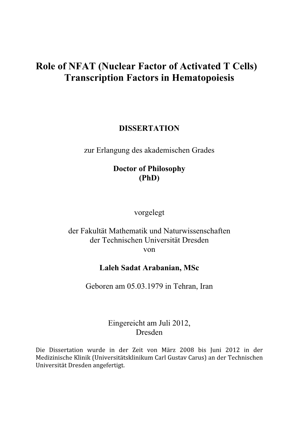 Transcription Factors in Hematopoiesis