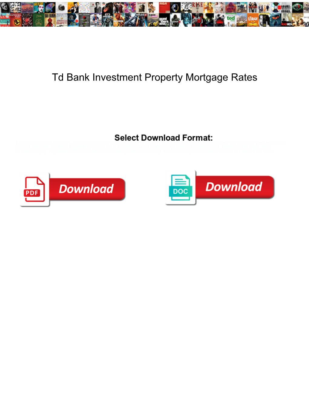 Td Bank Investment Property Mortgage Rates