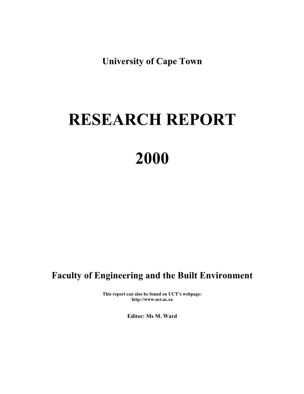 Research Report 2000