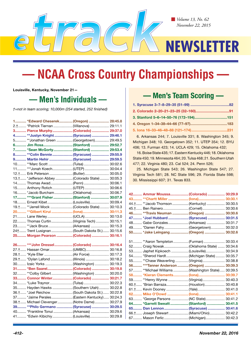 — NCAA Cross Country Championships —