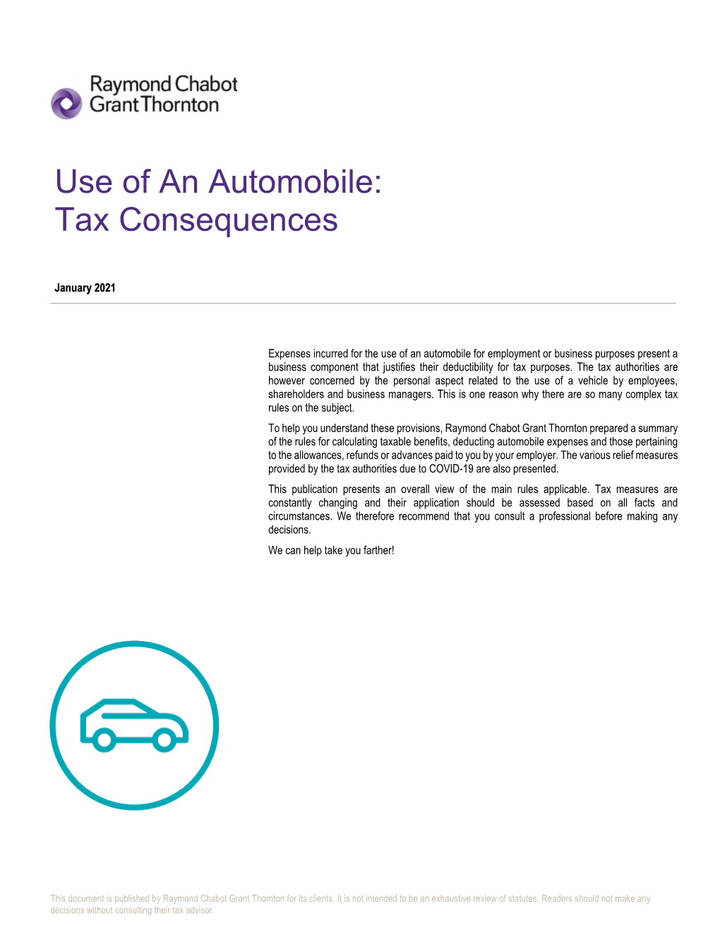 Use of an Automobile: Tax Consequences