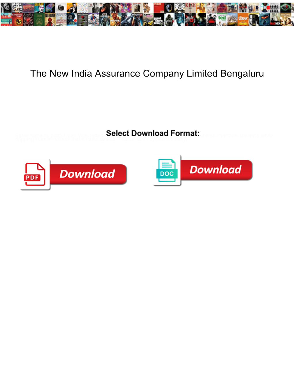 The New India Assurance Company Limited Bengaluru