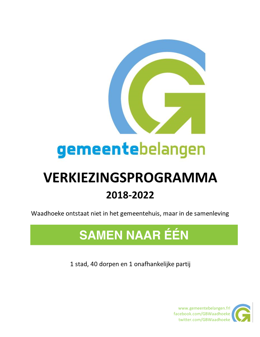 Verkiezingsprogramma 2018