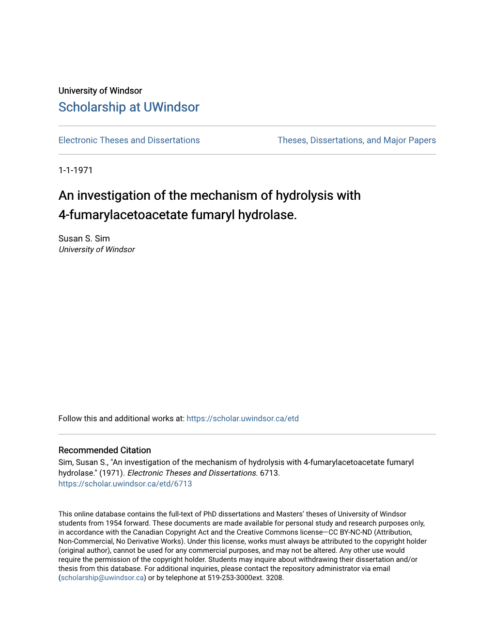 An Investigation of the Mechanism of Hydrolysis with 4-Fumarylacetoacetate Fumaryl Hydrolase