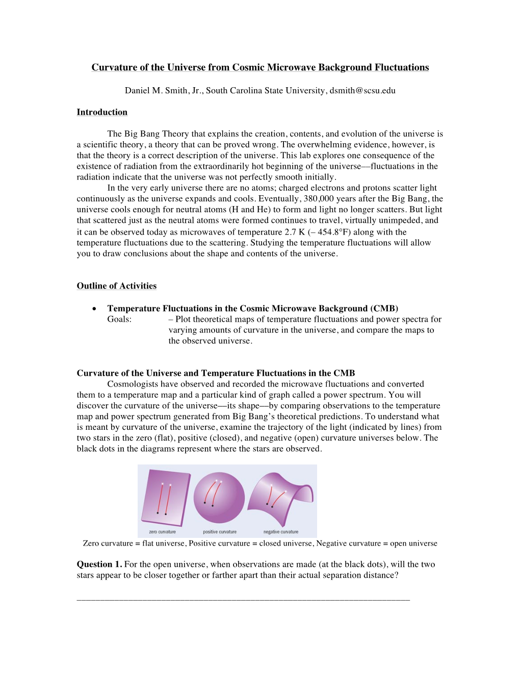 Curvature of the Universe from Cosmic Microwave Background Fluctuations