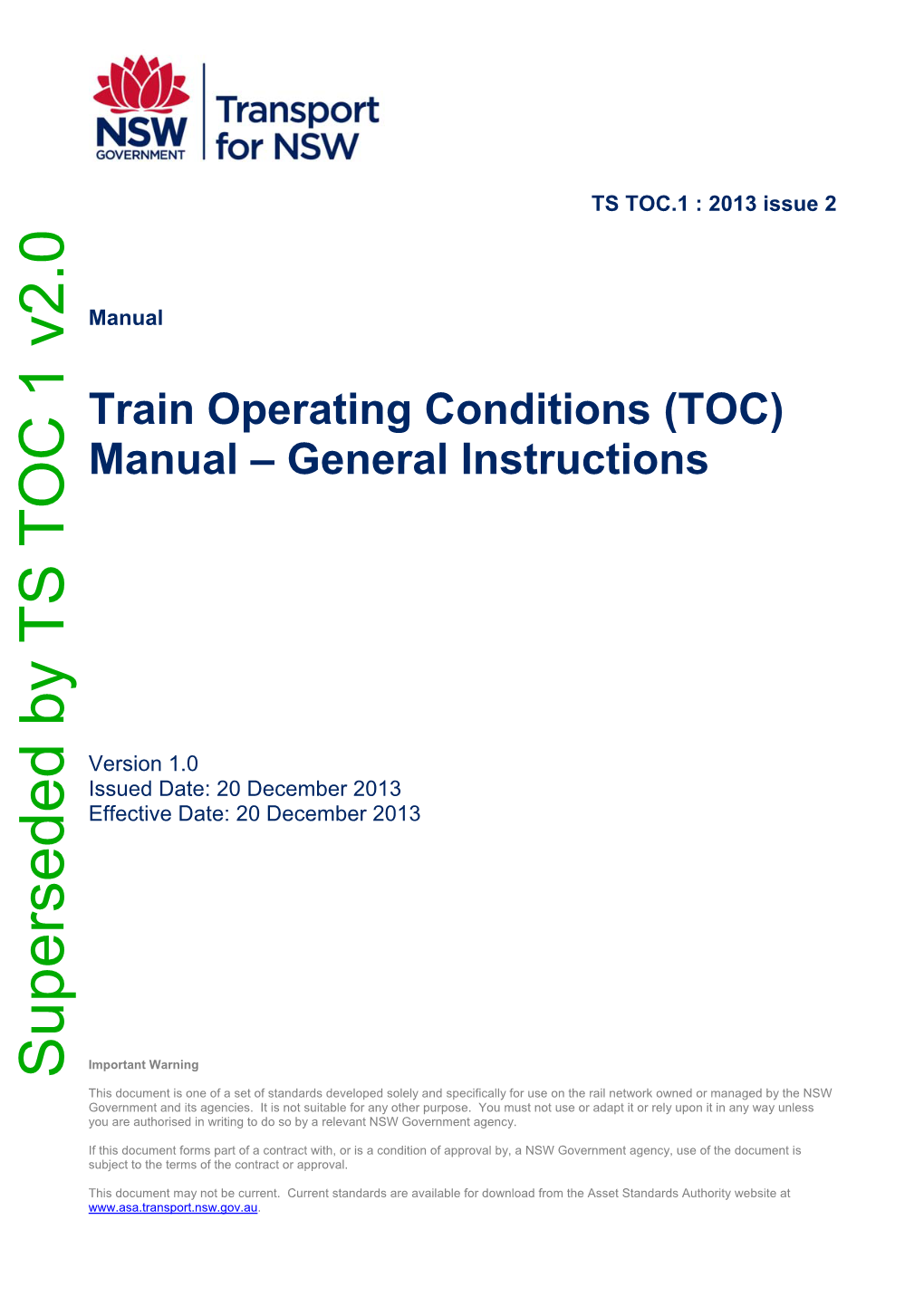 TS-TOC Train Operating Conditions Manual
