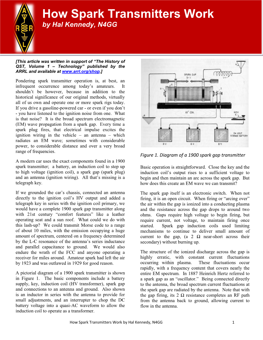 How Spark Transmitters Work by Hal Kennedy, N4GG