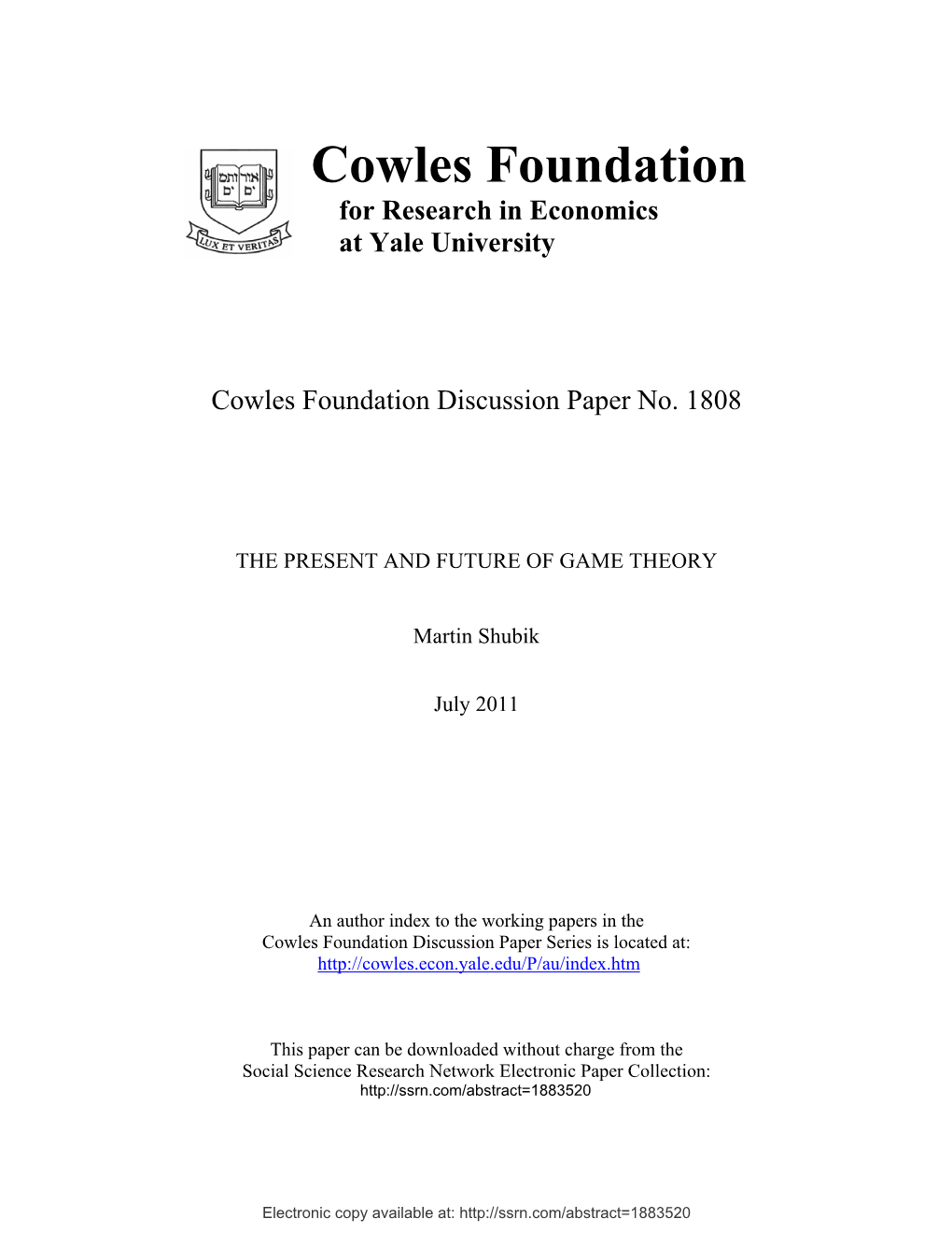 Cowles Foundation for Research in Economics