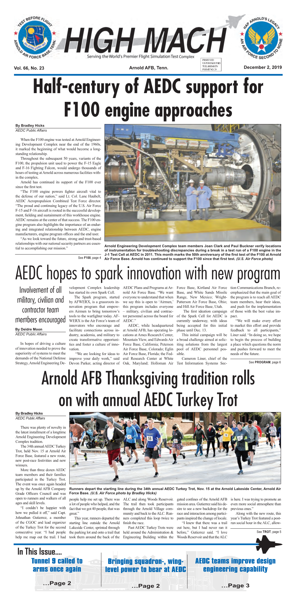 Half-Century of AEDC Support for F100 Engine Approaches by Bradley Hicks AEDC Public Affairs
