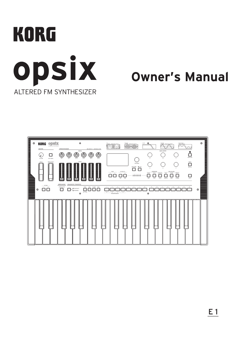 Korg Opsix Owner's Manual