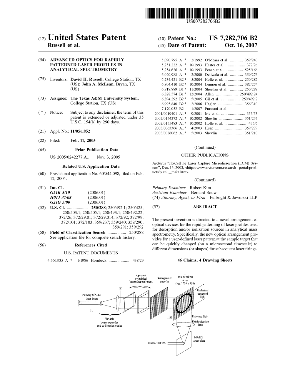 United States Patent (10) Patent N0.: US 7,282,706 B2 Russell Et A]