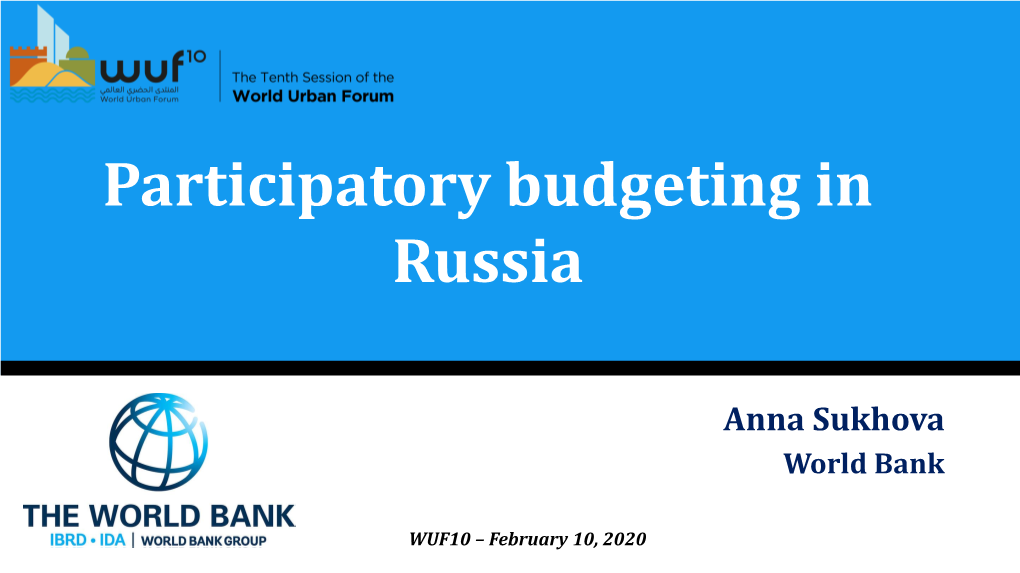 Participatory Budgeting in Russia