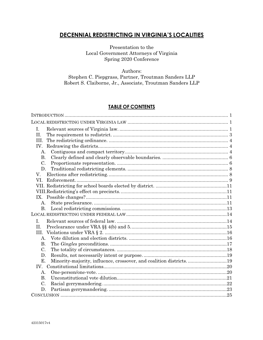 Decennial Redistricting in Virginia's Localities