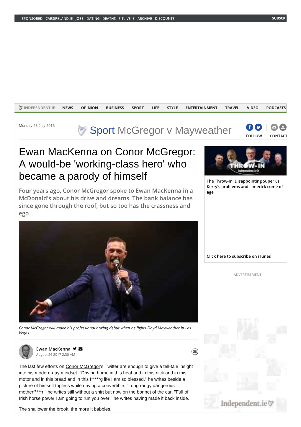 Ewan Mackenna on Conor Mcgregor