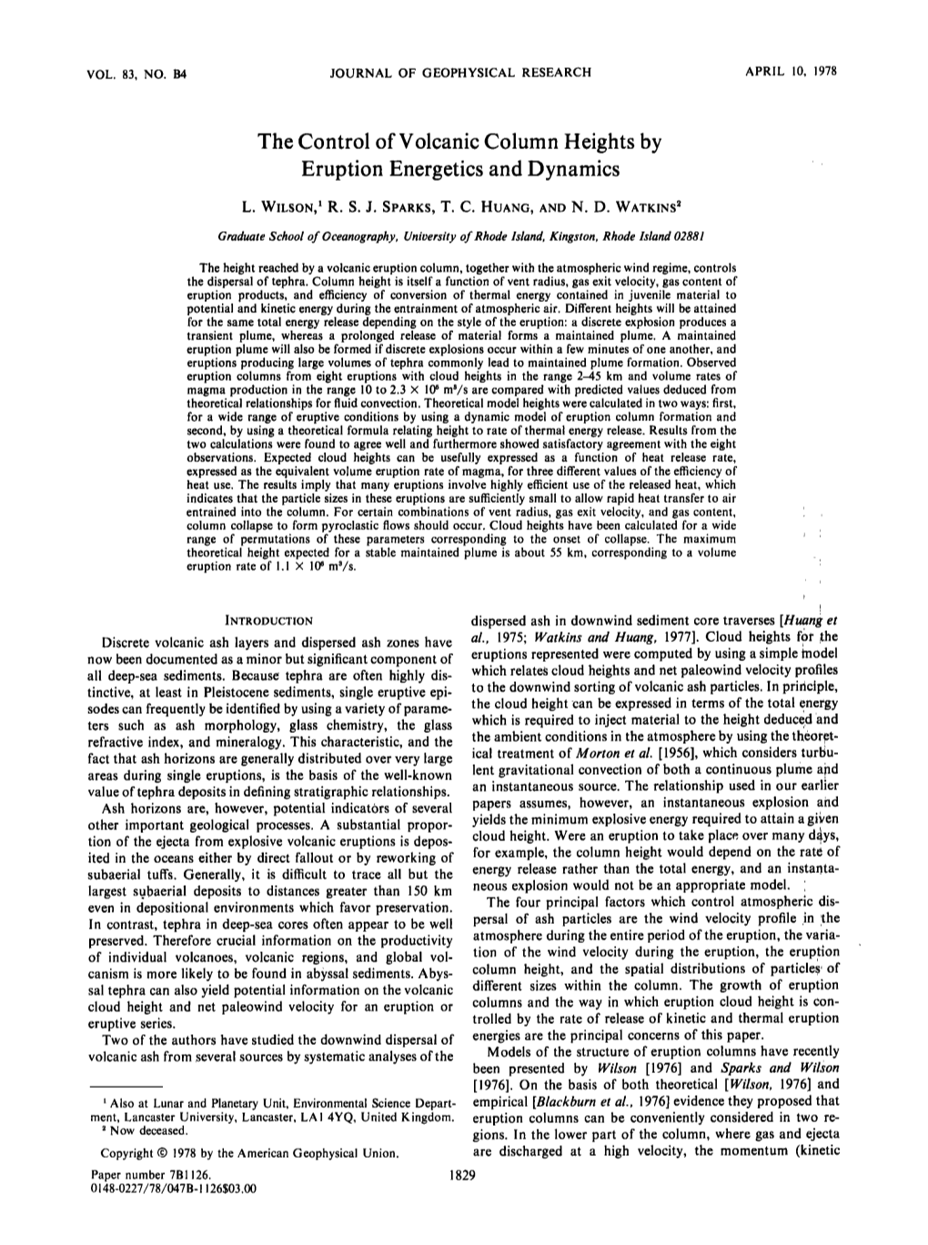 The Control of Volcanic Column Heights by Eruption Energetics And