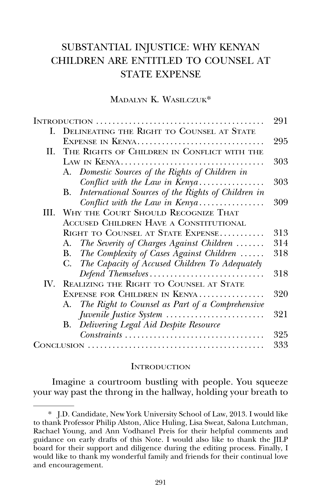 Substantial Injustice: Why Kenyan Children Are Entitled to Counsel At