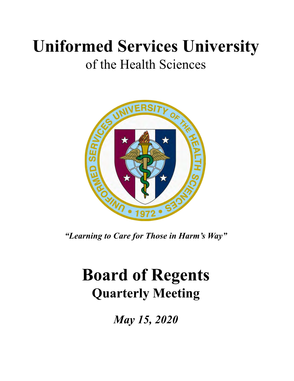 USU Board of Regents Meeting Materials May 2020