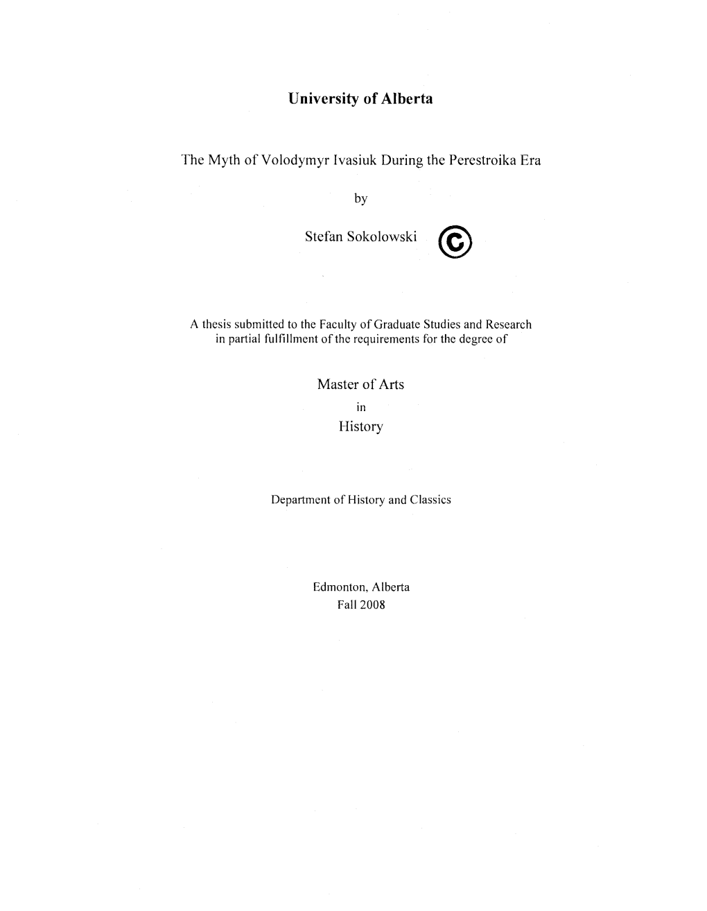 The Myth of Volodymyr Ivasiuk During the Perestroika Era