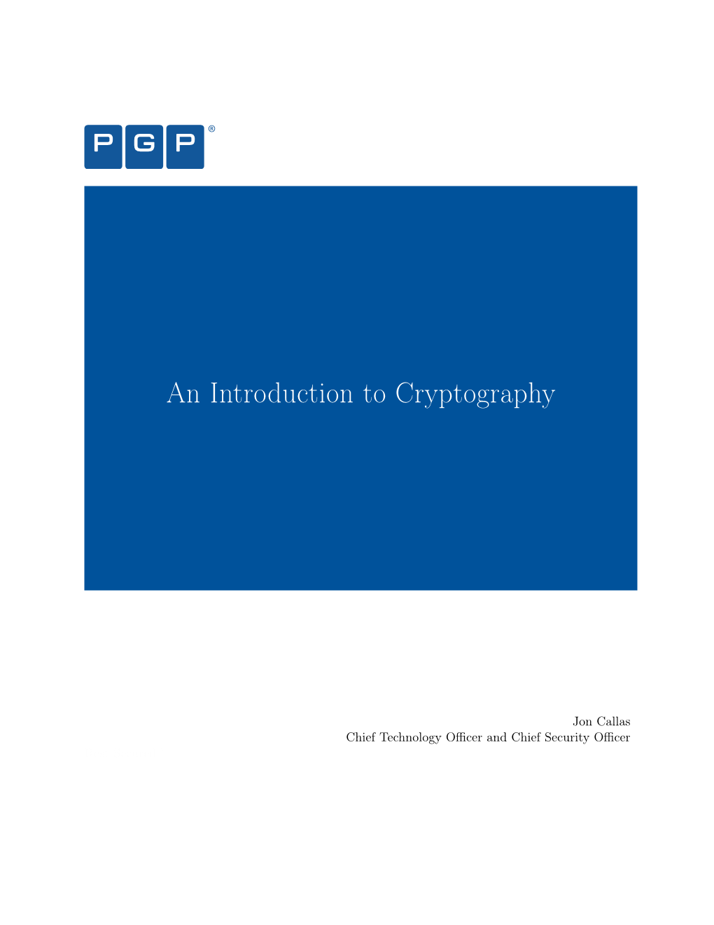 An Introduction to Cryptography