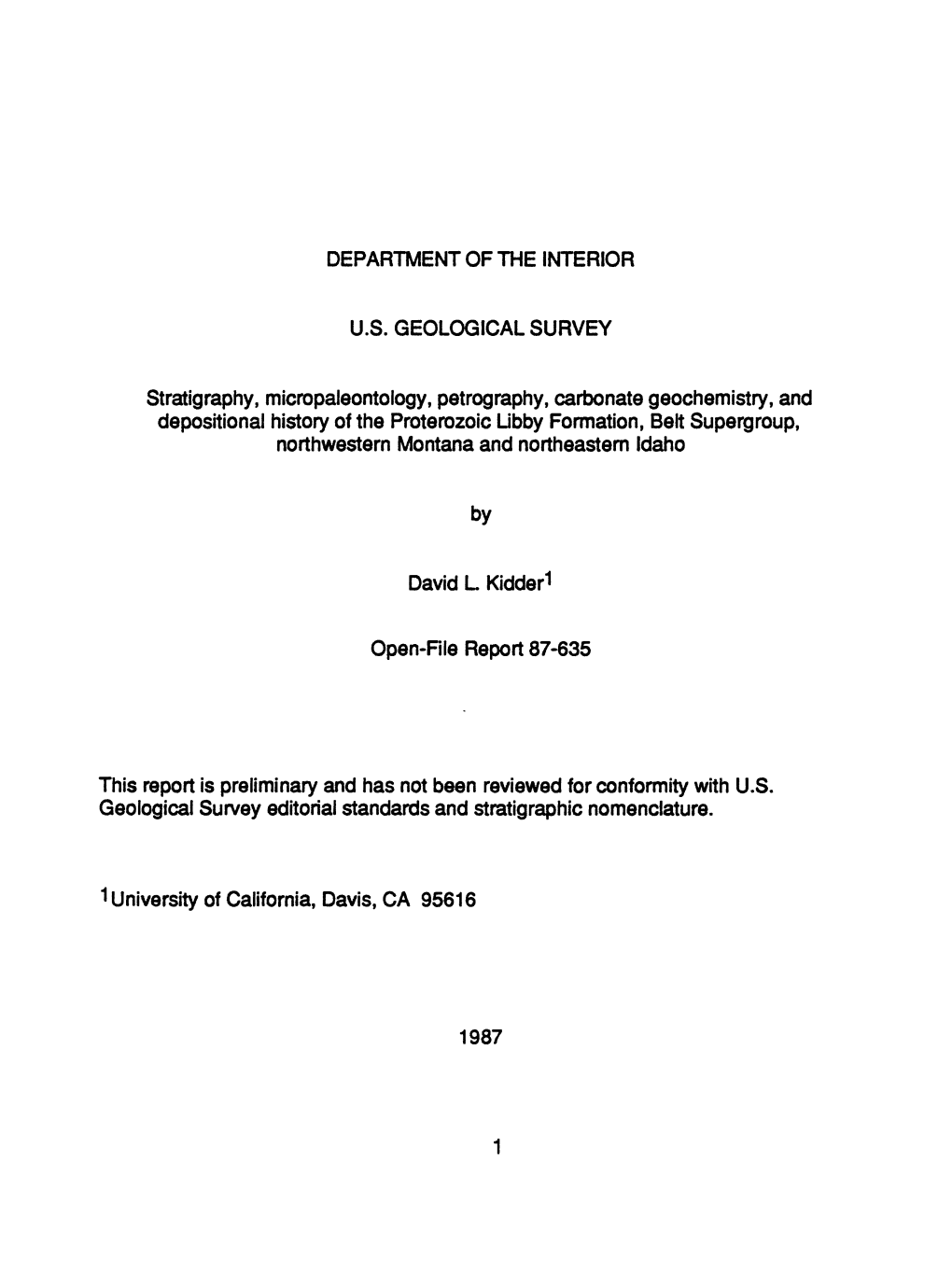 Stratigraphy, Micropaleontology, Petrography, Carbonate