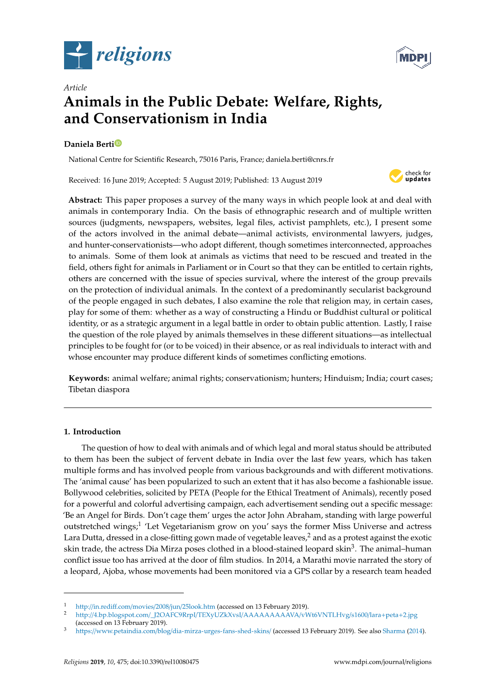 Animals in the Public Debate: Welfare, Rights, and Conservationism in India