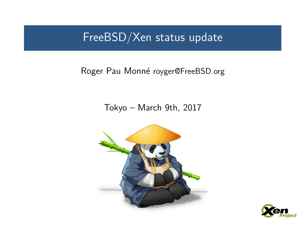 Freebsd/Xen Status Update