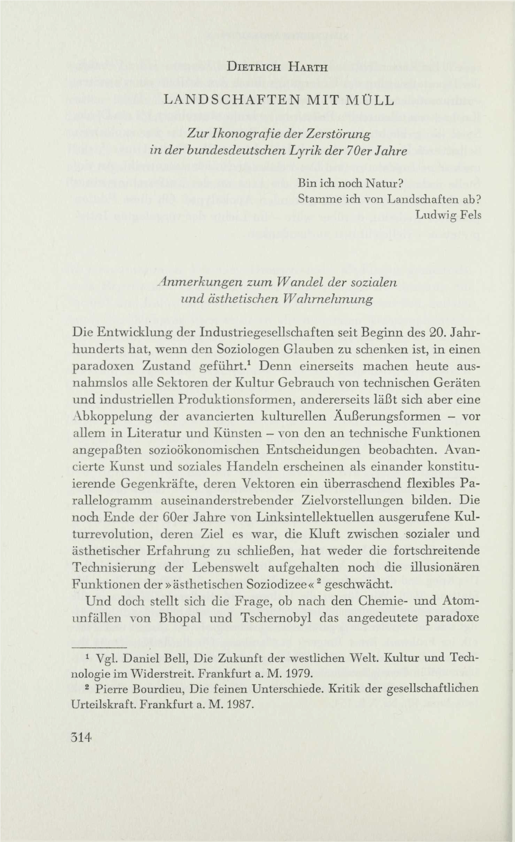 L a N D S C H a F T E N M I T M Ü L L Zur Ikonografie Der Zerstörung in Der Bundesdeutschen Lyrik Der 70Er Jahre Anmerkungen Z