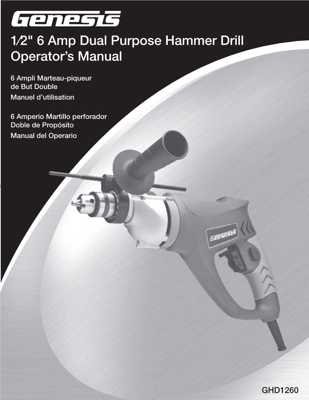 1⁄2" 6 Amp Dual Purpose Hammer Drill Operator's Manual