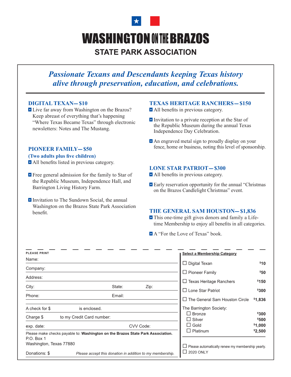 2020 Membership Form