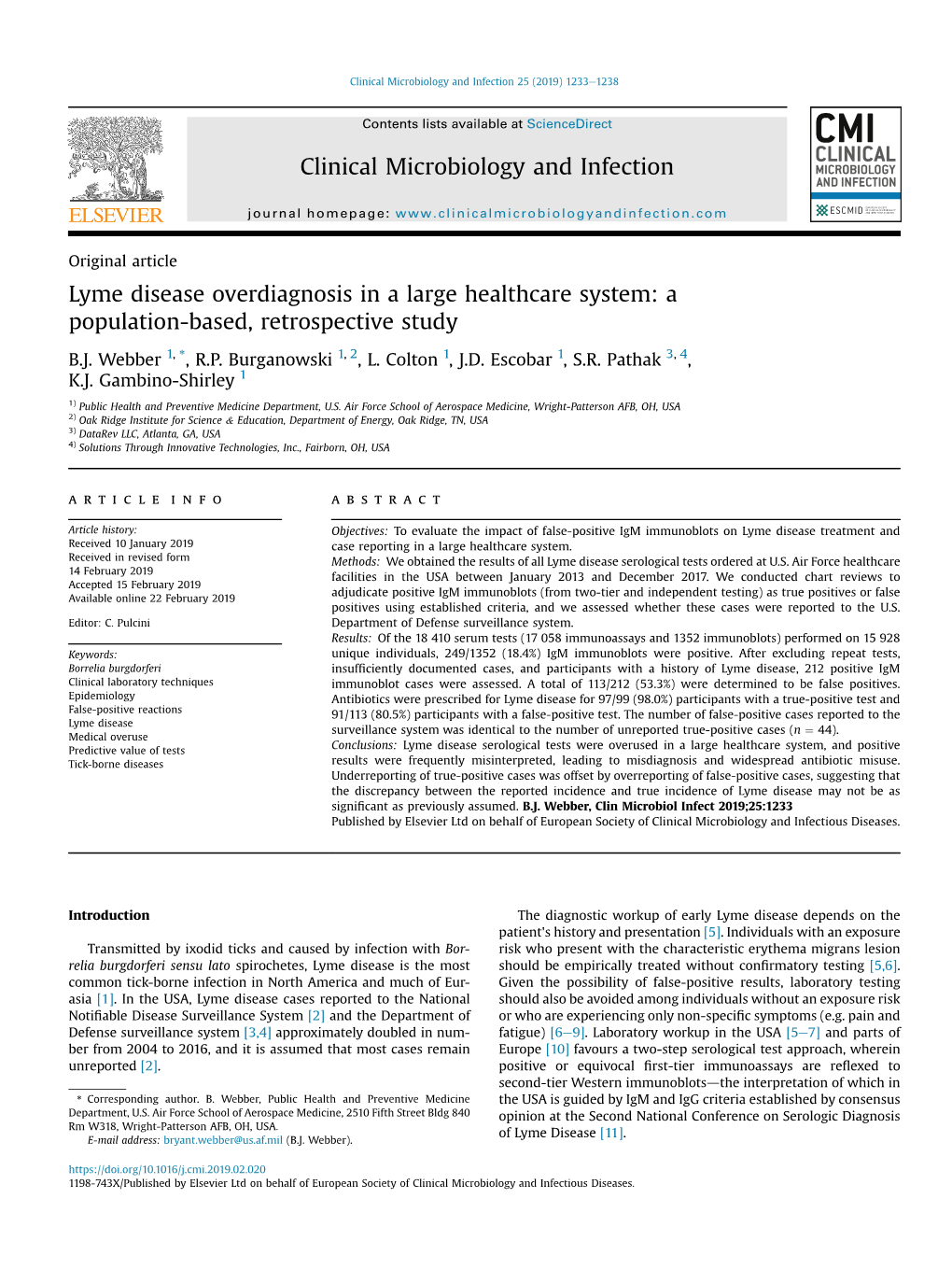 Lyme Disease Overdiagnosis in a Large Healthcare System: a Population-Based, Retrospective Study