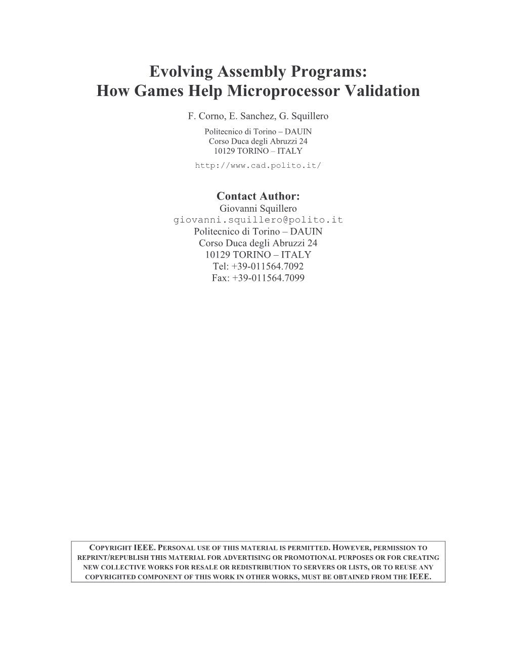 Evolving Assembly Programs: How Games Help M Icroprocessor Validation