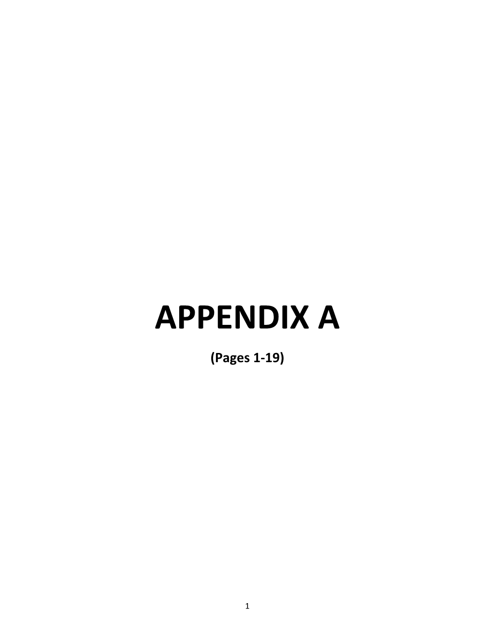 APPENDIX a (Pages 1-19)