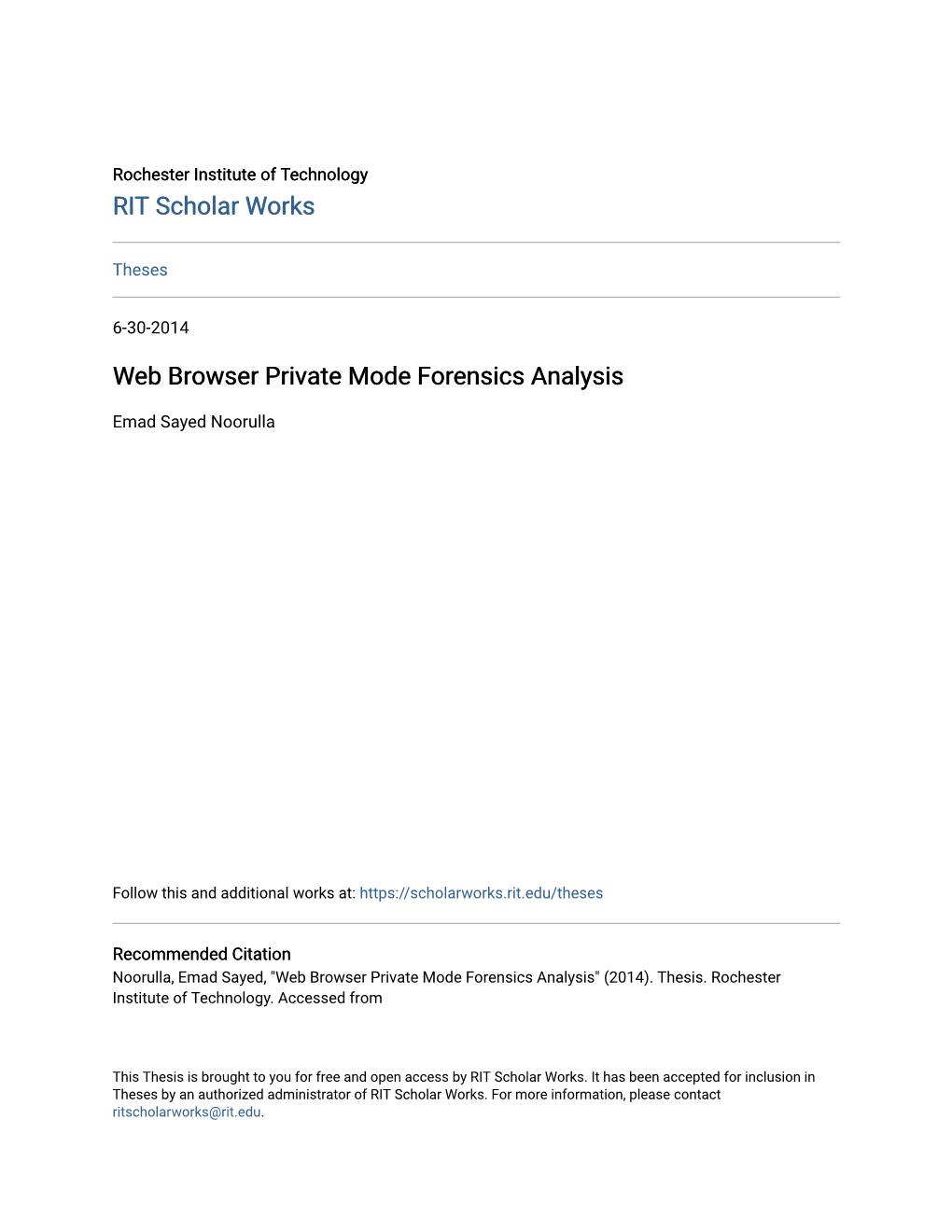 Web Browser Private Mode Forensics Analysis