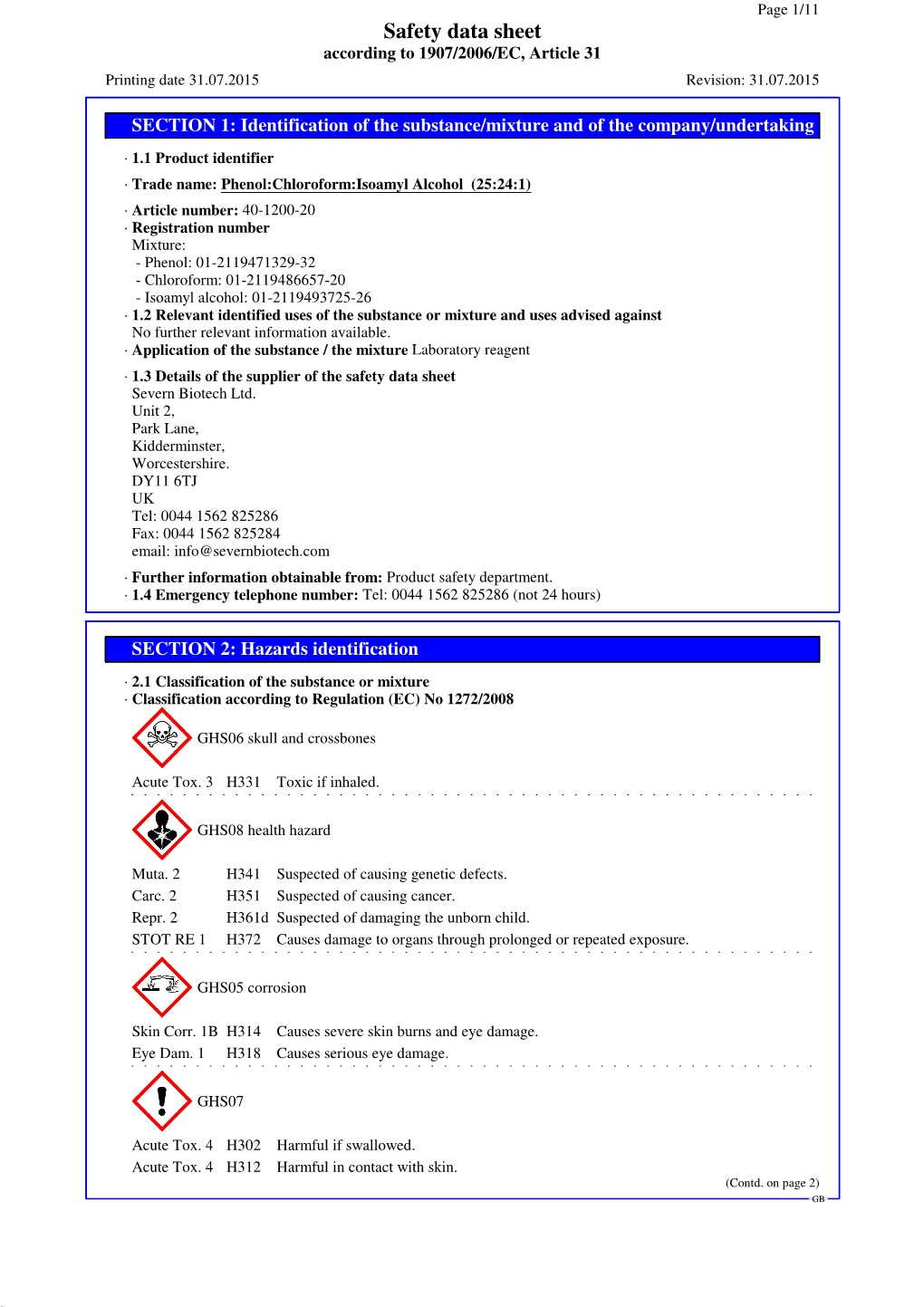 Phenol Chloroform Isoamyl Alcohol