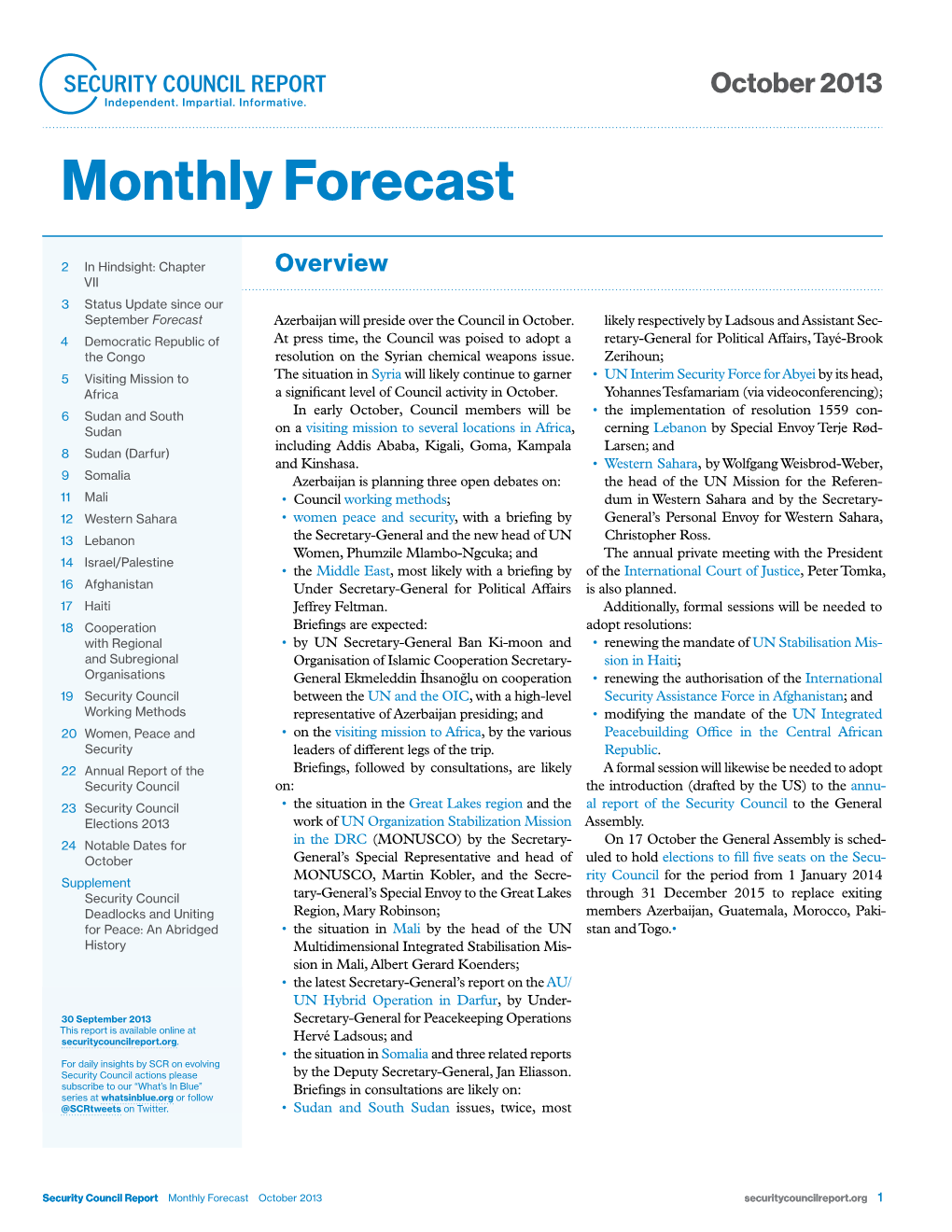 Monthly Forecast