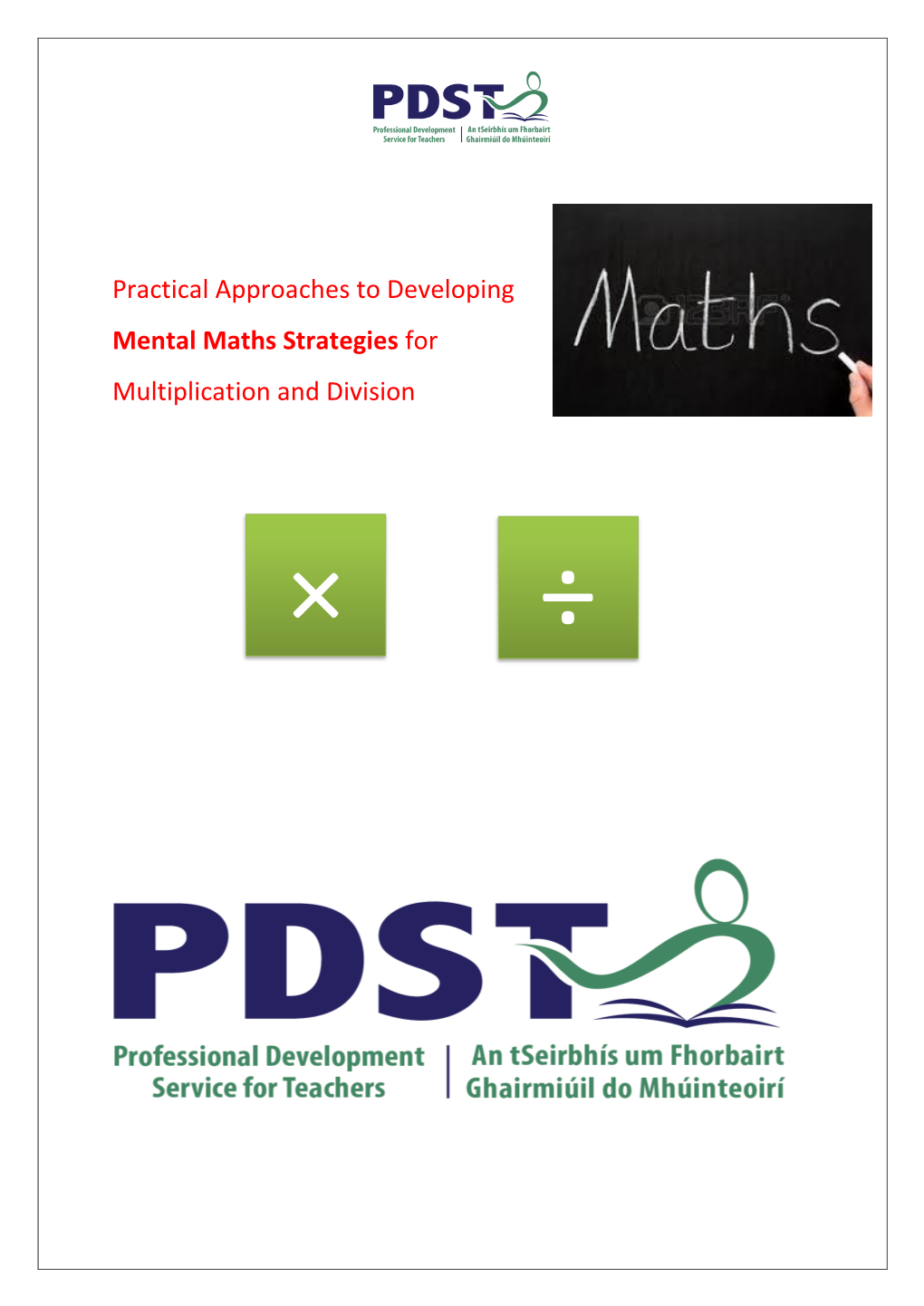 Mental Maths Strategies for Multiplication and Division