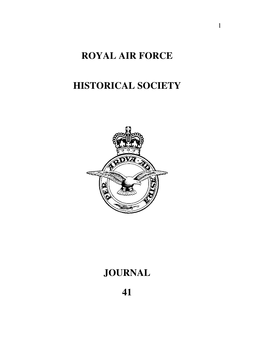 Royal Air Force Historical Society Journal 41