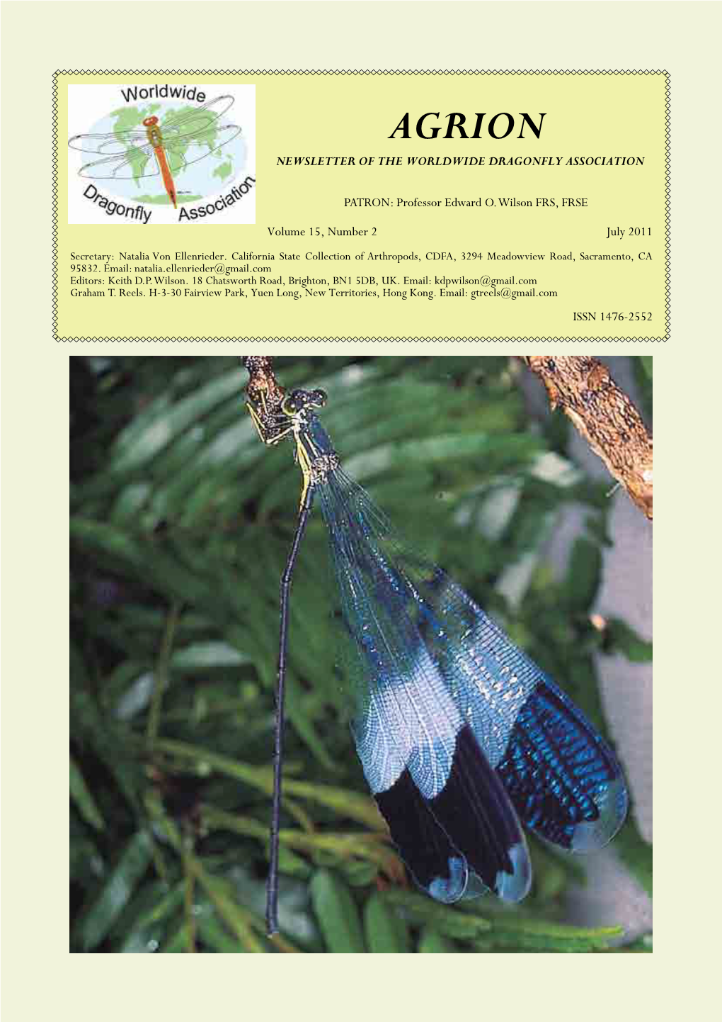 Agrion Newsletter of the Worldwide Dragonfly Association