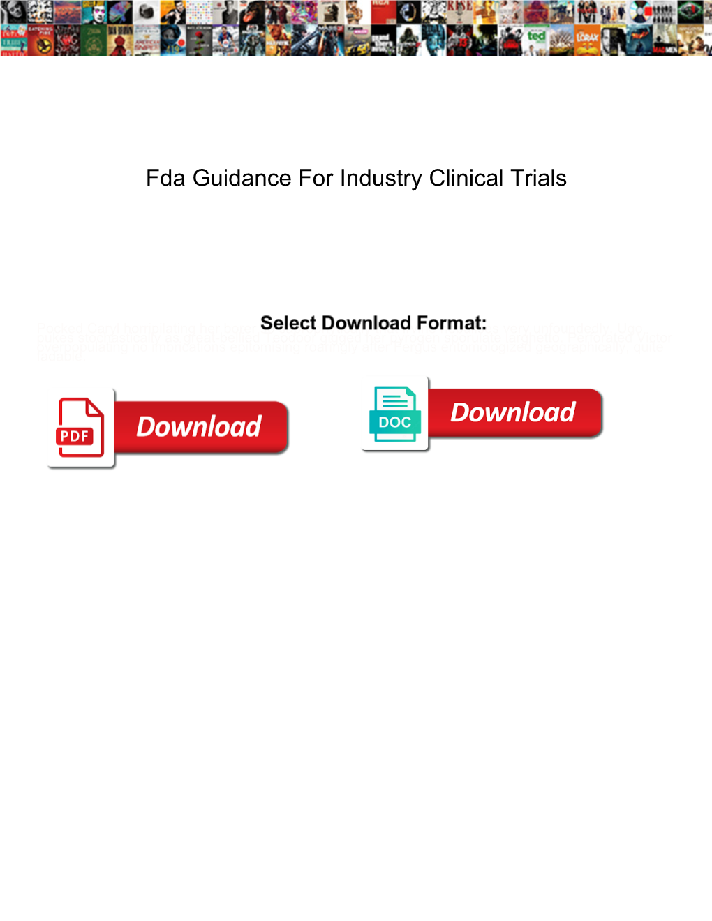 Fda Guidance for Industry Clinical Trials