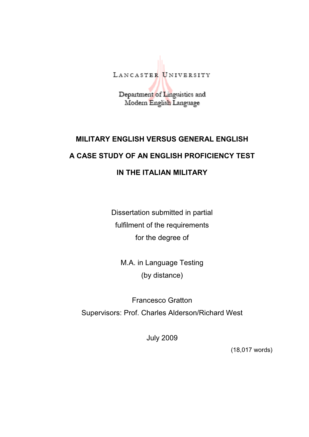 Military English Versus General English. a Case