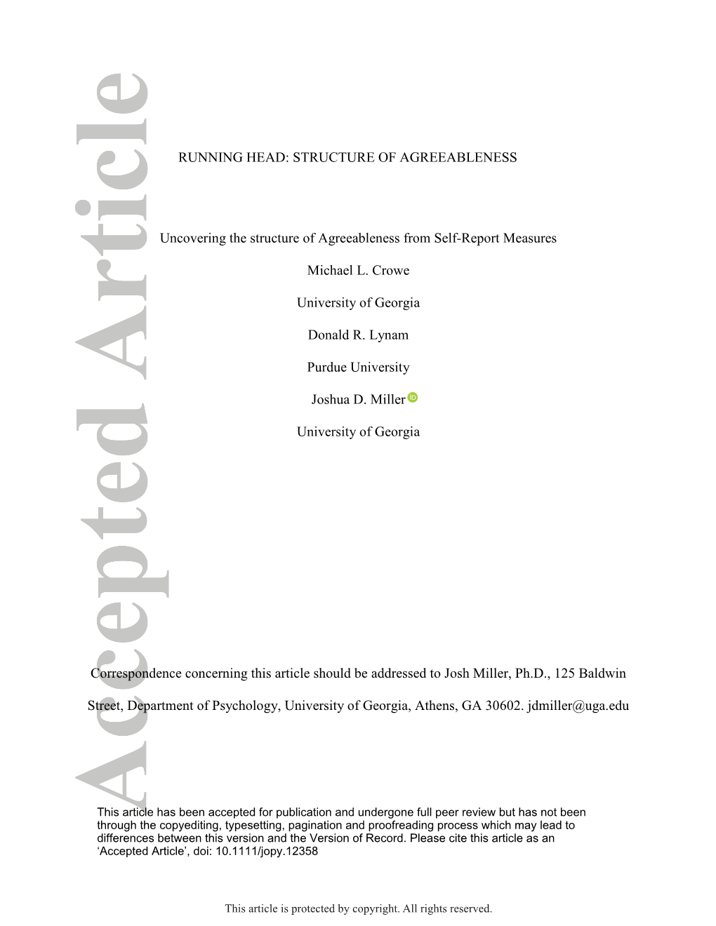 Structure of Agreeableness