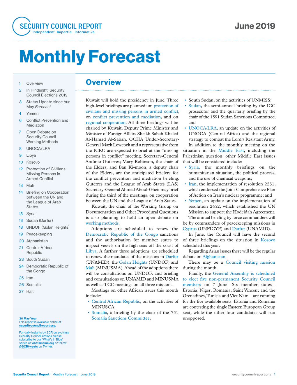 Monthly Forecast