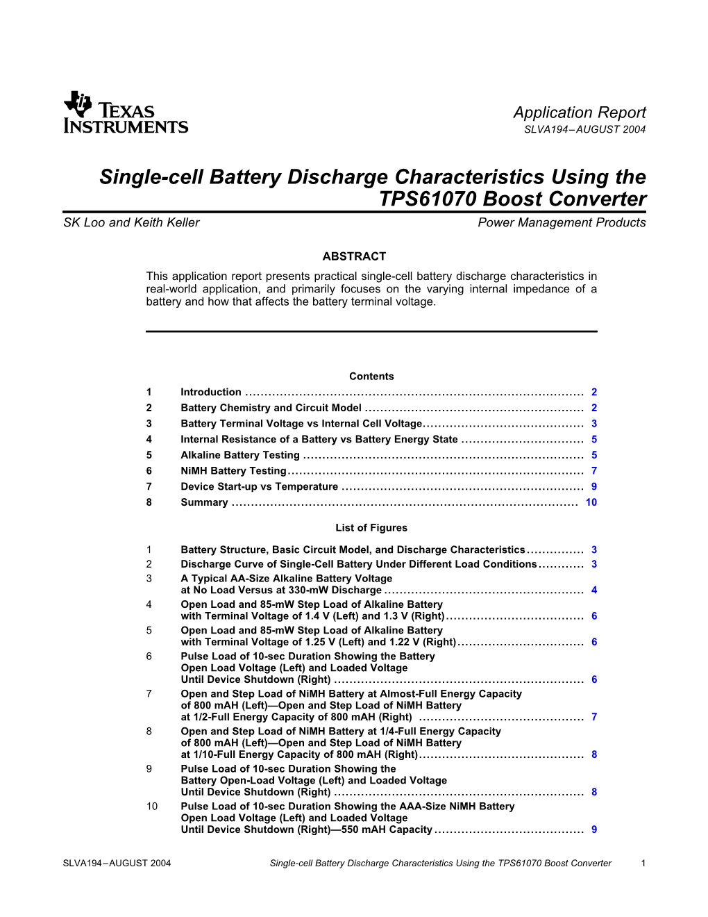 Using the TPS61070 in Single Cell Battery Applications