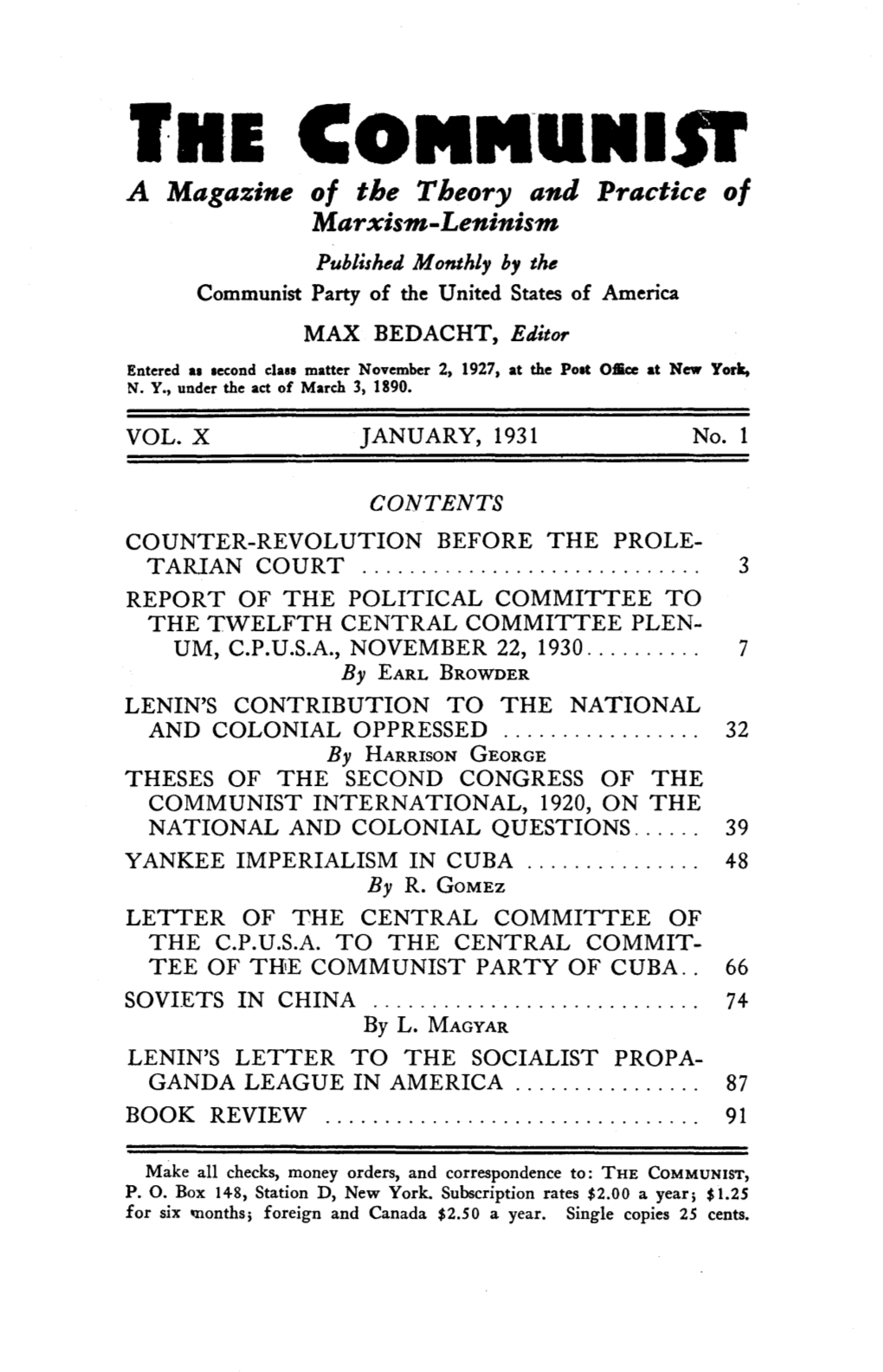 A PDF of All the Tables of Contents for 1931