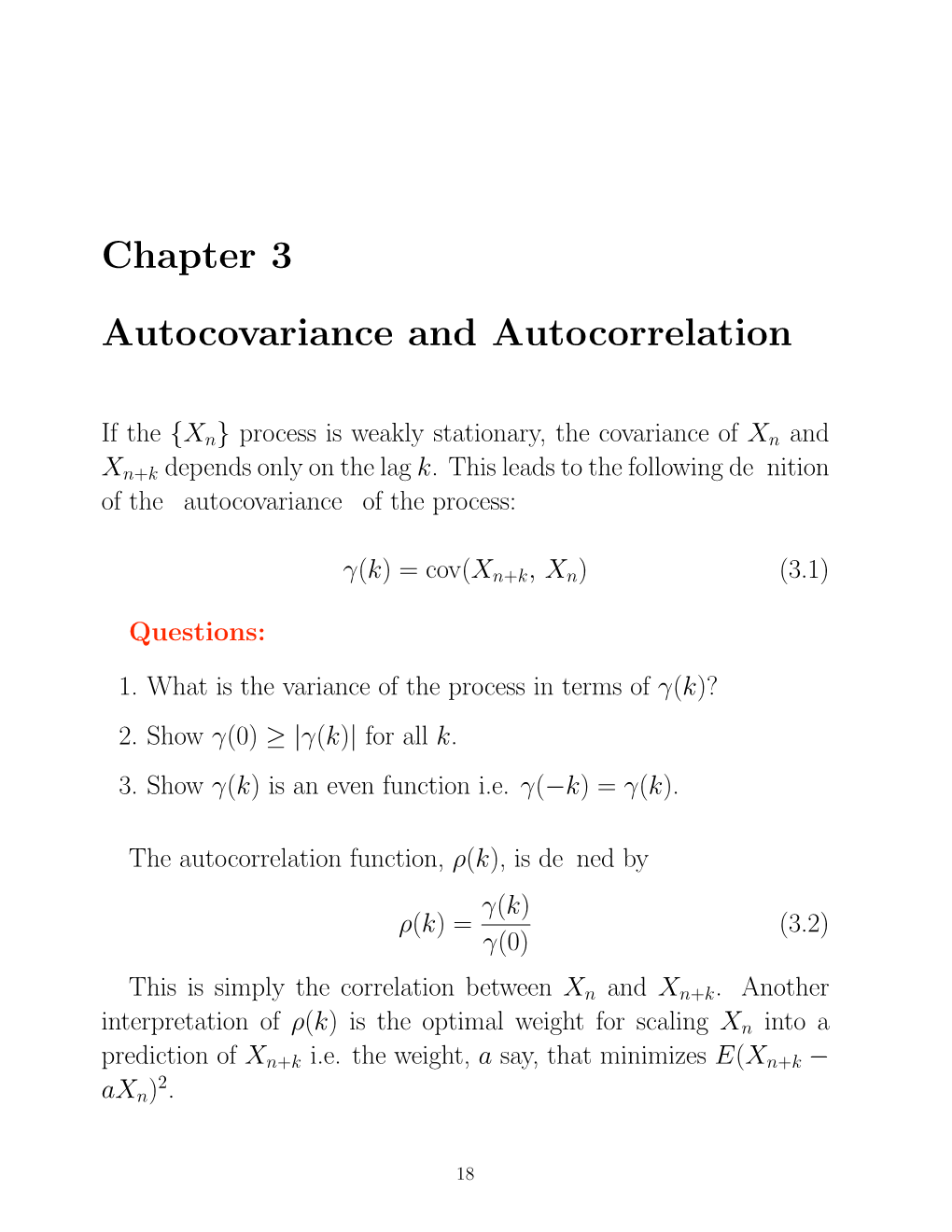 Chapter 3 Autocovariance and Autocorrelation